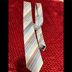 Pacifico 100% Seta Silk aqua striped tie